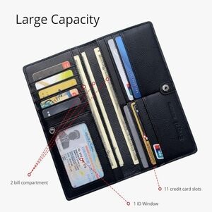 Ultra Slim Thin Leather RFID Blocking Credit Card Holder Bifold Clutch Wallet
